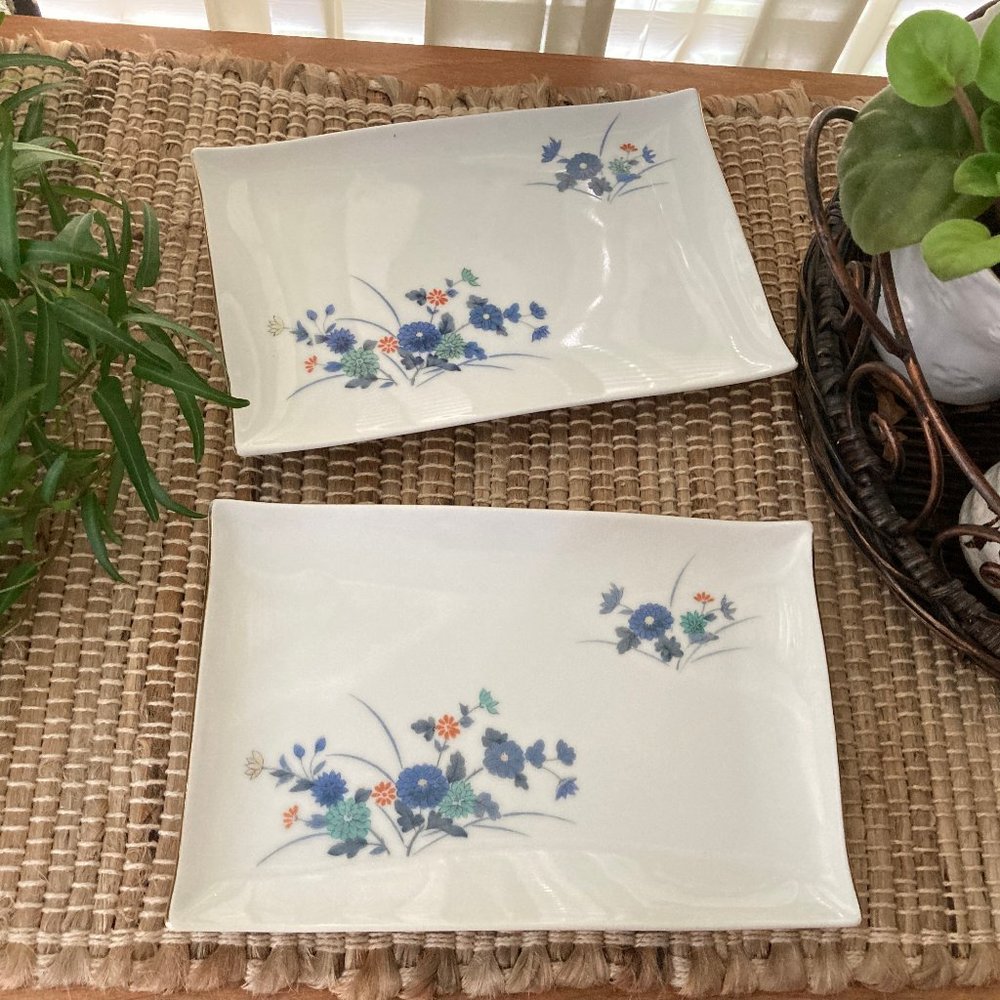 Set of Two Vintage Porcelain Trays